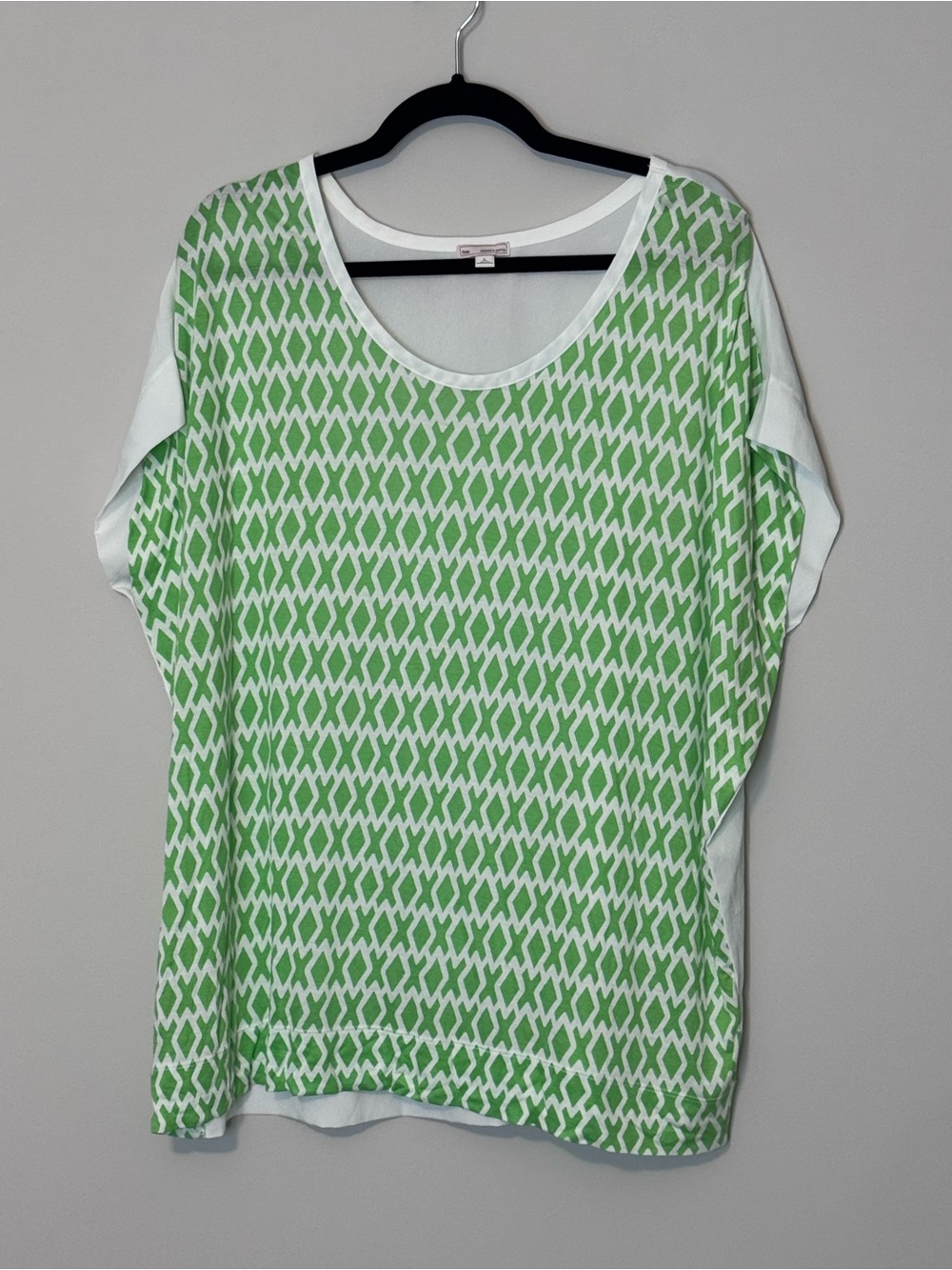 Gap Women’s Large Tall Green Geometric Print Dolman Top